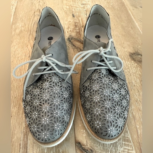 Remonte Women's Kennya Lasser Cut Gray Silver Lace Up Oxford size 41 - Picture 4 of 12